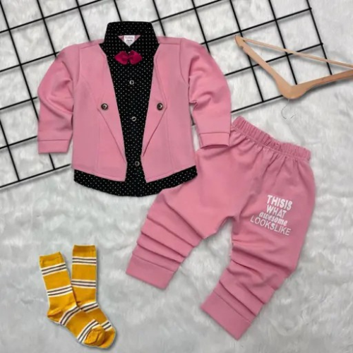 Kid's Party- wear Suit Combo Of Jacket,Pant, Bow Tie & Shirt