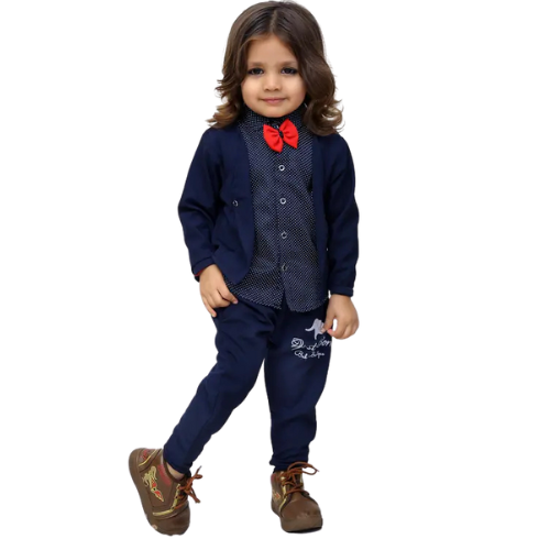 Formal Boys' 3-Piece Set with Blazer, Shirt, Trousers & Bow Tie